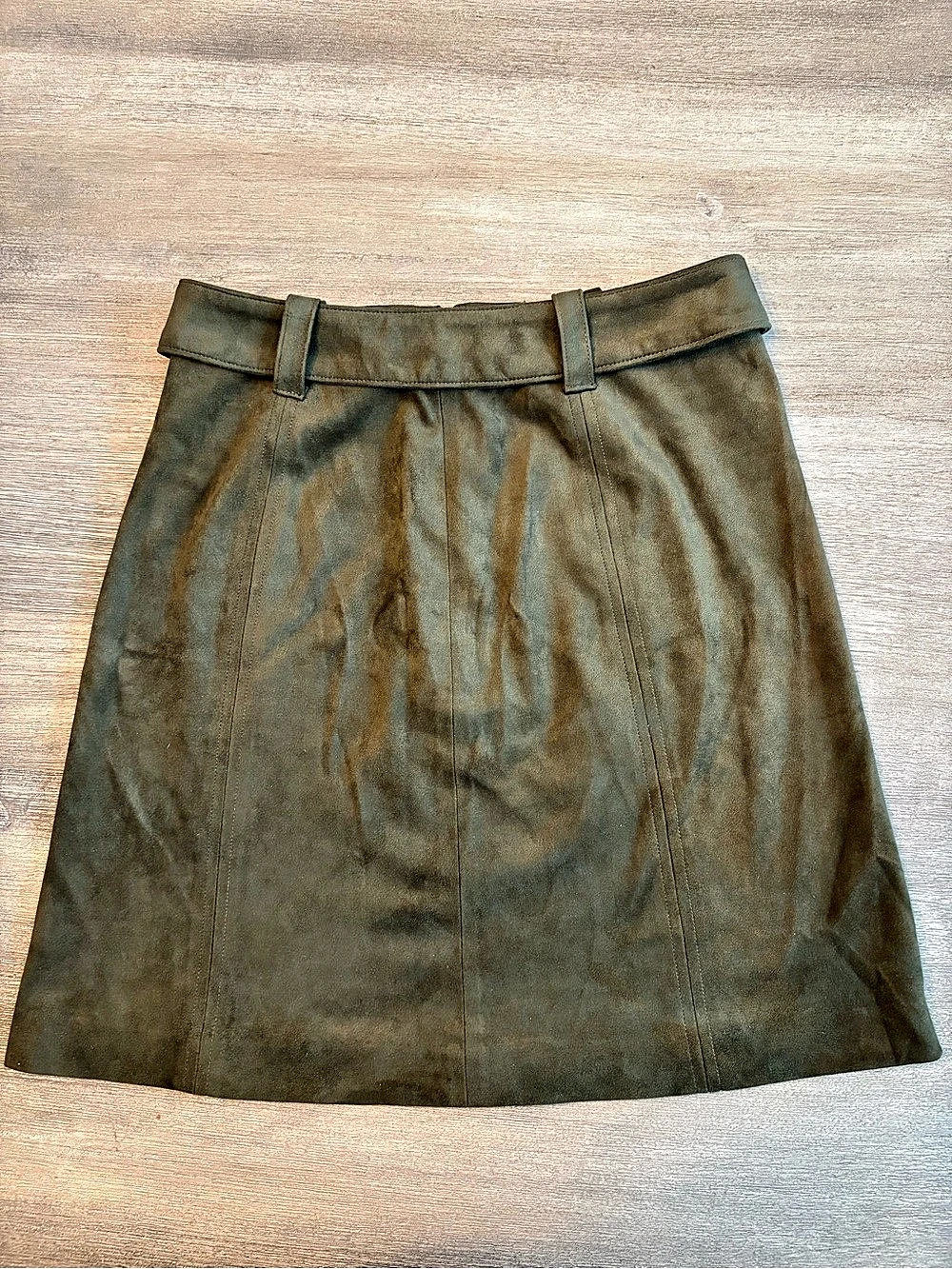 Dark Green Faux Suede Mini Skirt Size 4